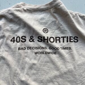 Men's 40s & Shorties T-Shirt Beige Spell-Out XL Streetwear City Hood Low Riders